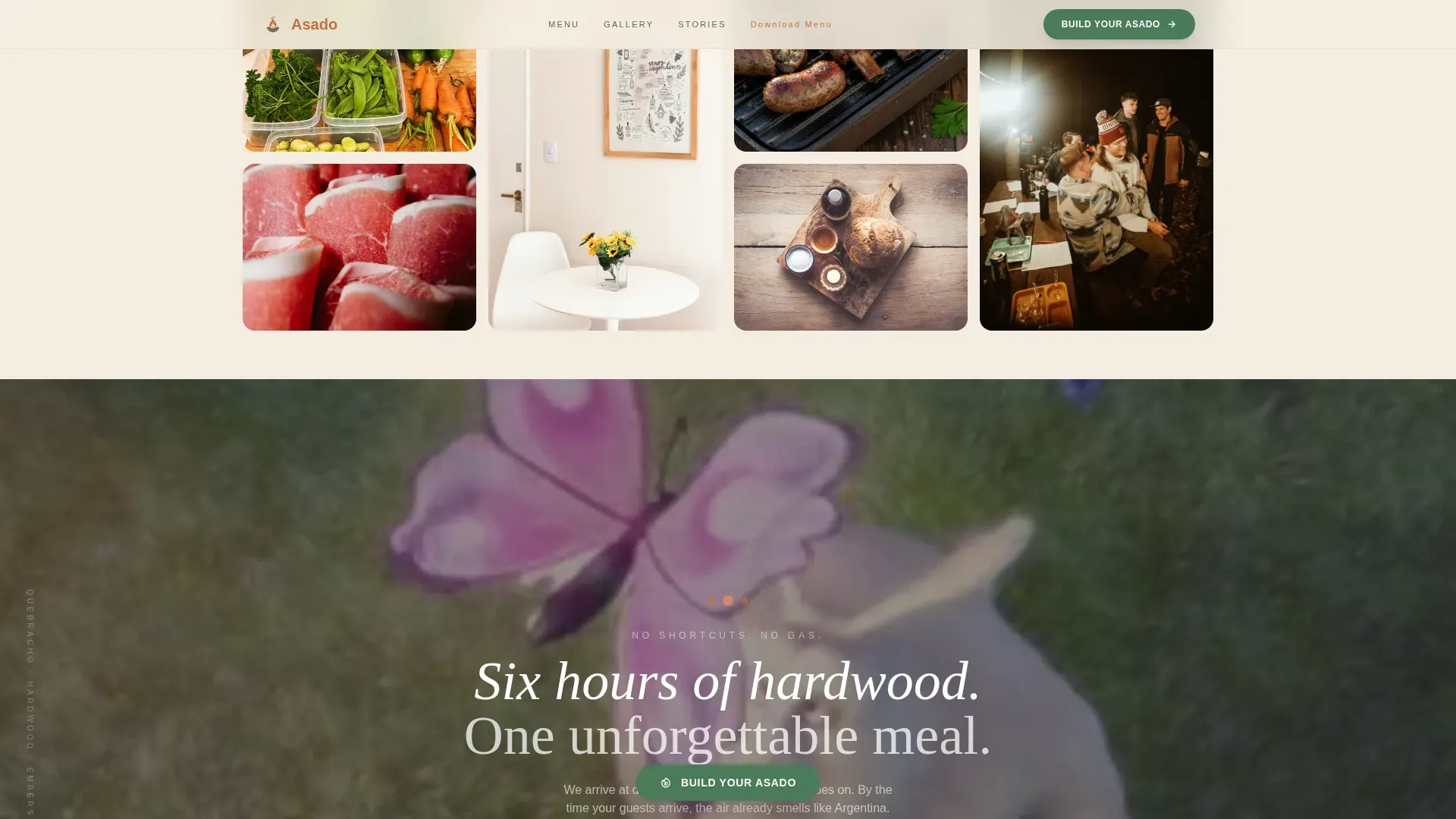 Fire-Roasted Argentinian Catering Landing Page Template