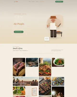 Fire-Roasted Argentinian Catering Landing Page Template