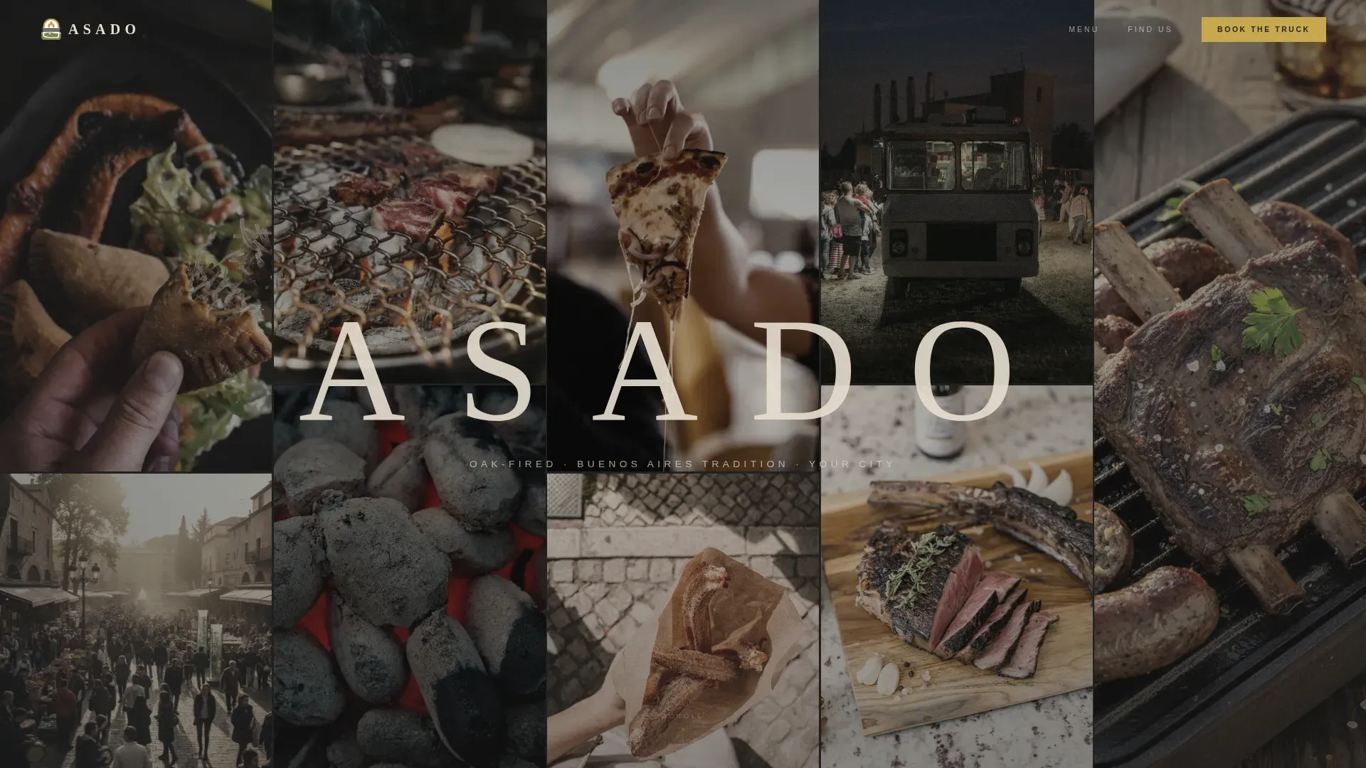 Oak-Fired Argentinian Food Truck Landing Page Template