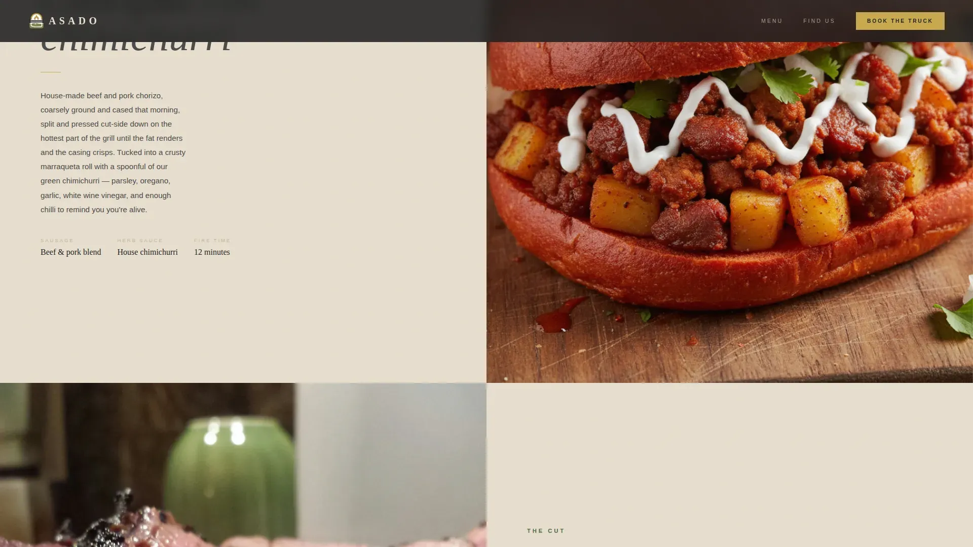 Oak-Fired Argentinian Food Truck Landing Page Template