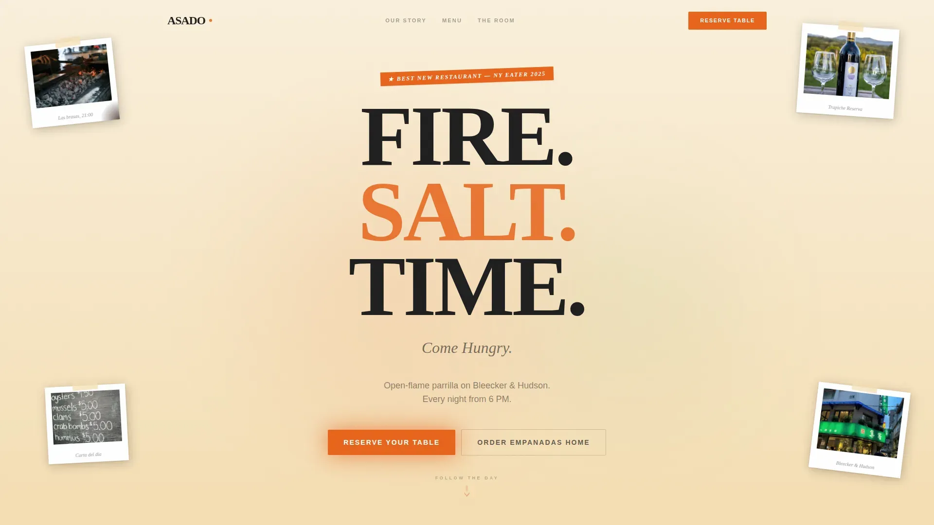 Neo-Retro Argentinian Restaurant Landing Page Template