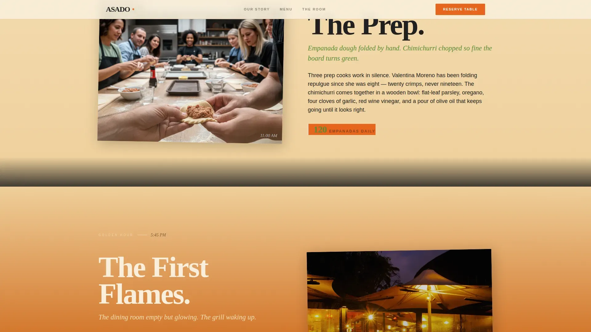Neo-Retro Argentinian Restaurant Landing Page Template