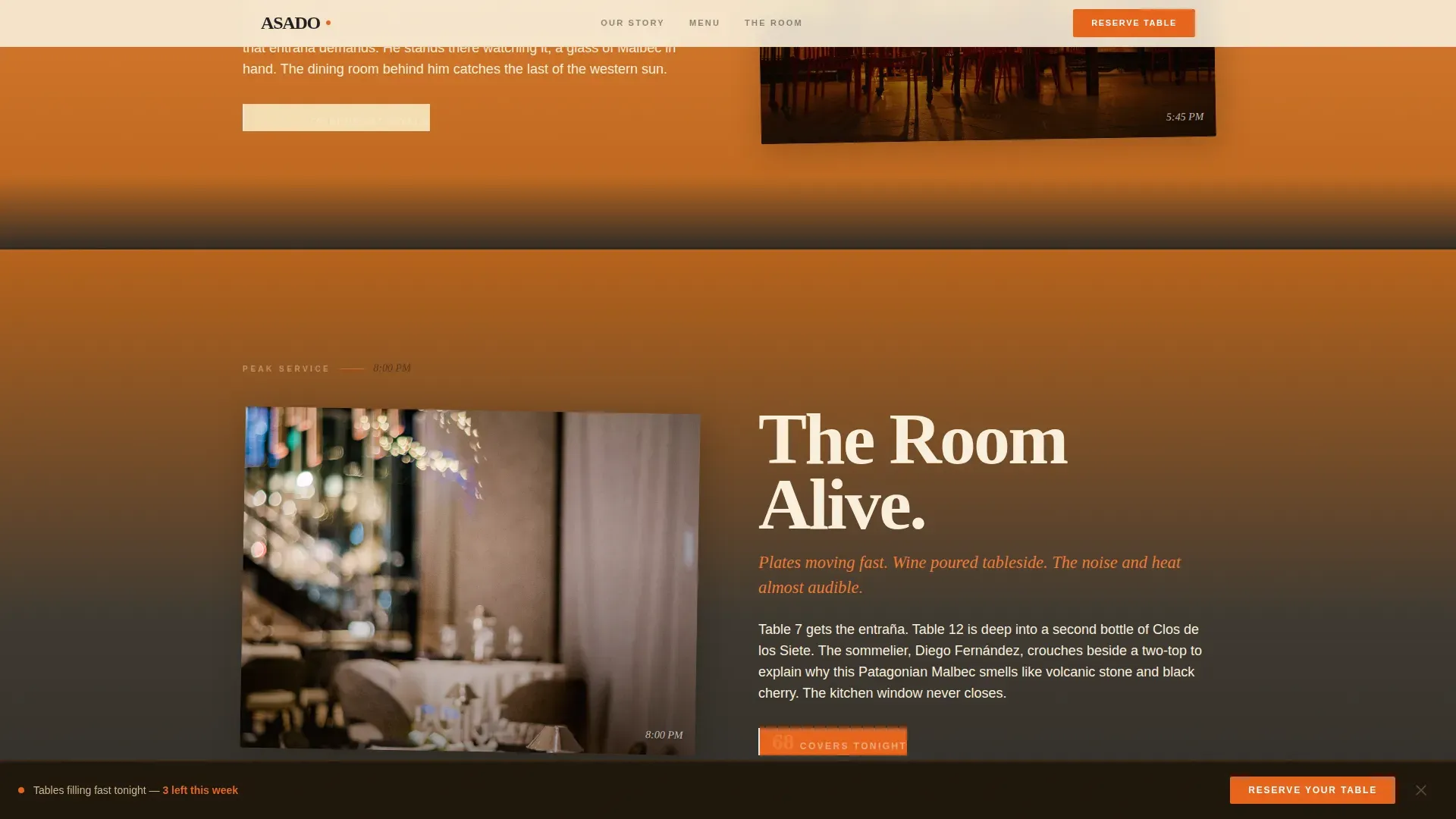 Neo-Retro Argentinian Restaurant Landing Page Template