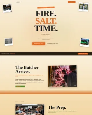 Neo-Retro Argentinian Restaurant Landing Page Template