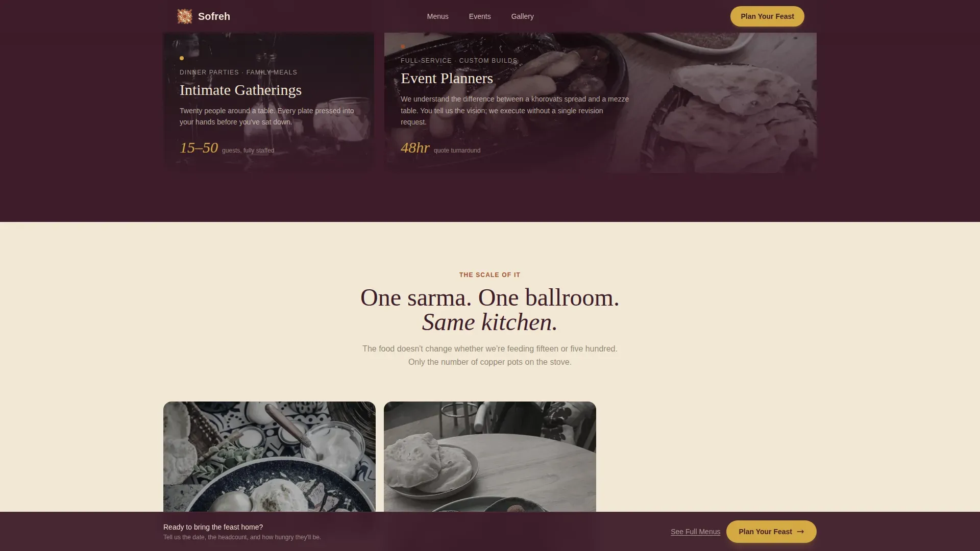 Authentic Armenian Catering | Free Website Template | Rocket