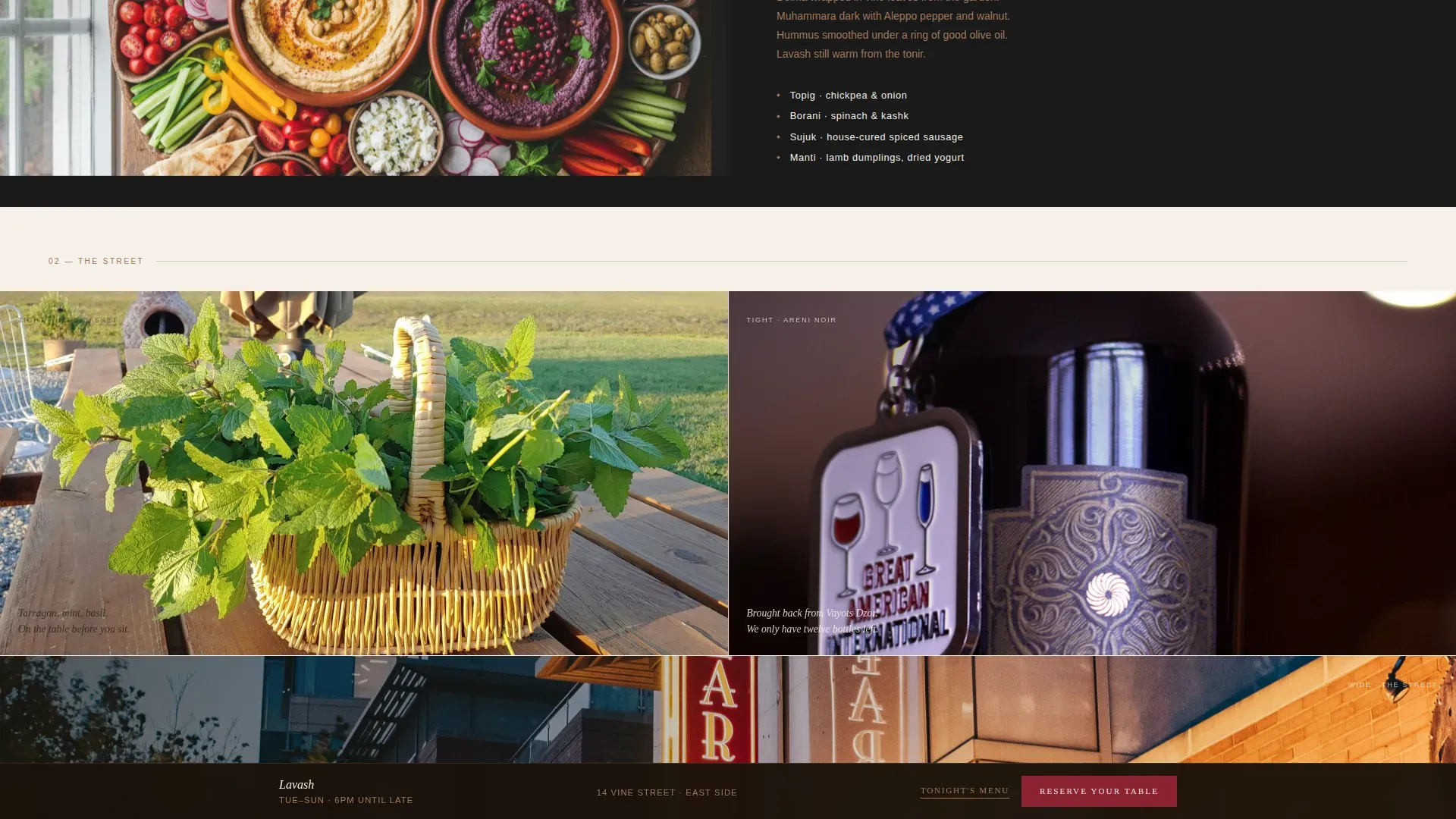 Artisan Armenian Restaurant | Free Website Template | Rocket
