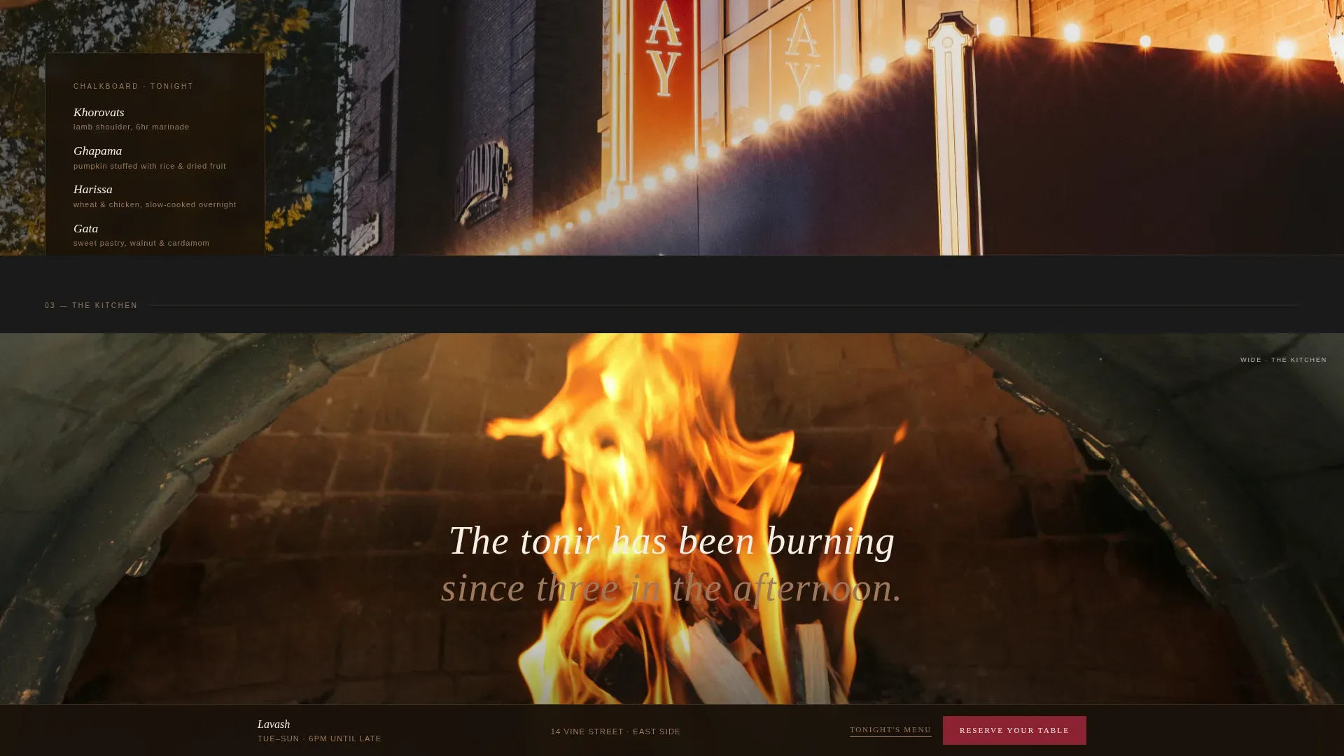 Artisan Armenian Restaurant | Free Website Template | Rocket