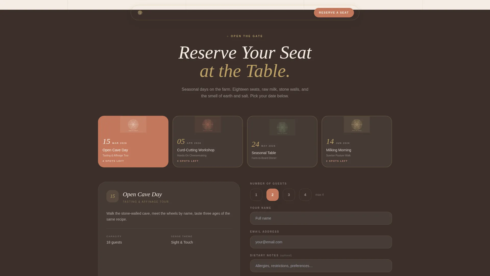 Artisan Cheesemaker Landing Page Template