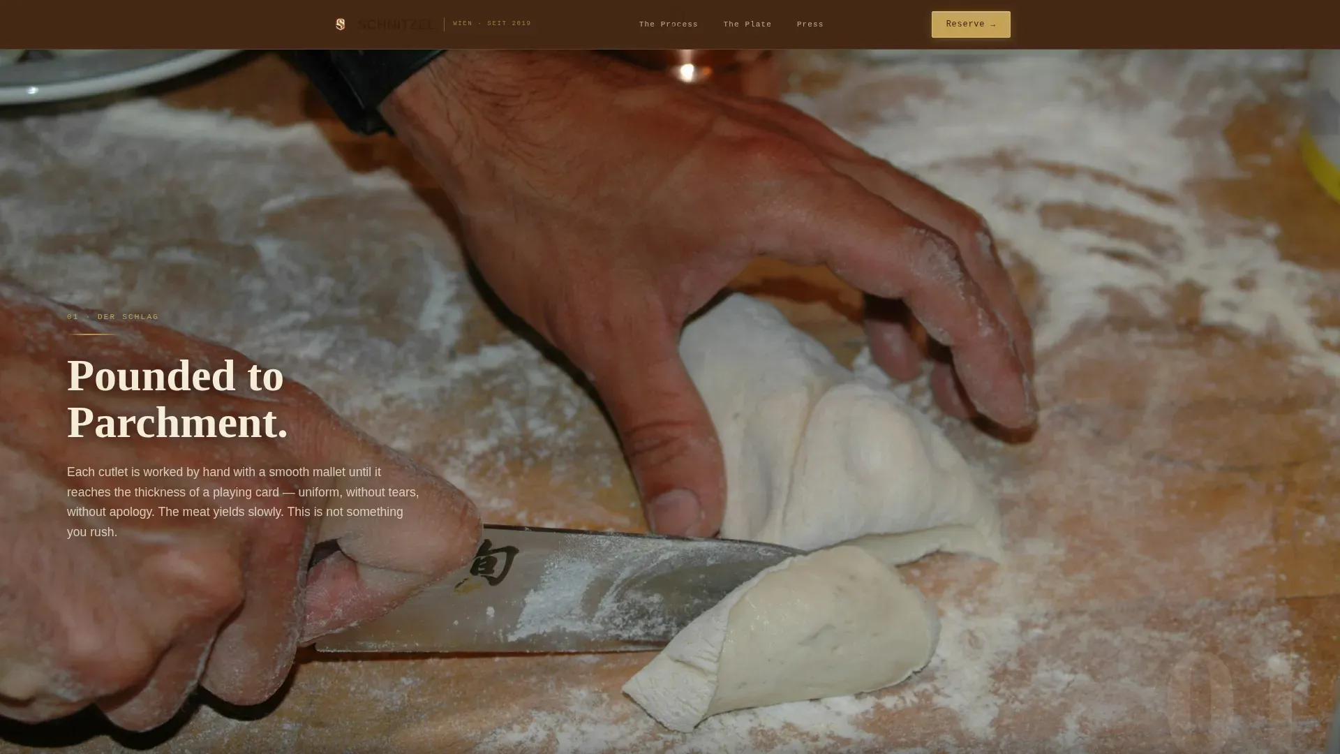 Neo-Retro Austrian Wiener Schnitzel Restaurant Landing Page