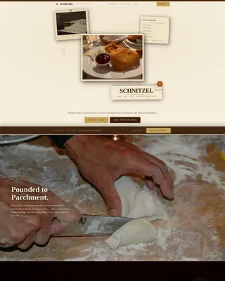 Neo-Retro Austrian Wiener Schnitzel Restaurant Landing Page