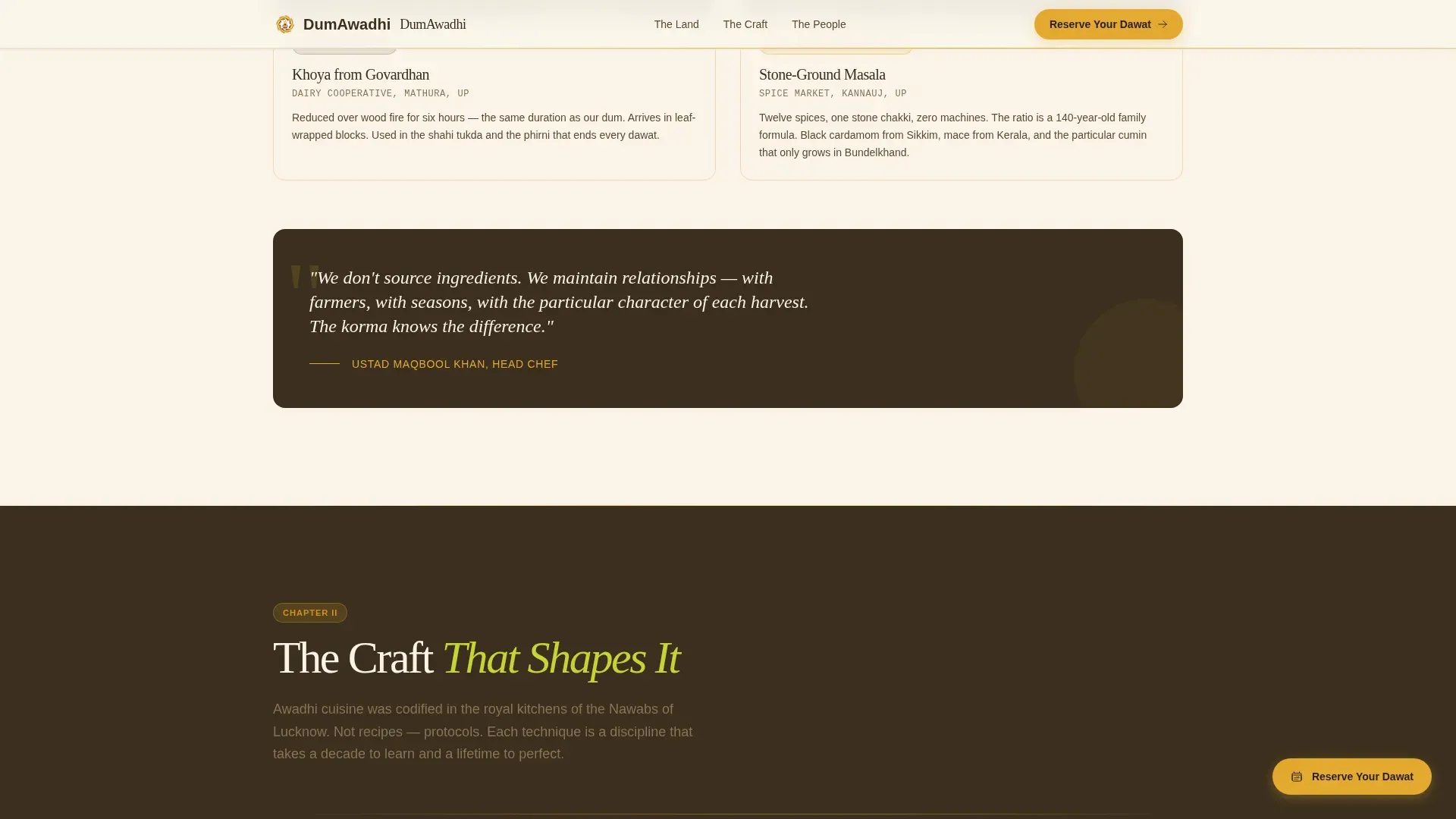 Certified Regional & Specialty Restaurant Appointment Booking Website Template