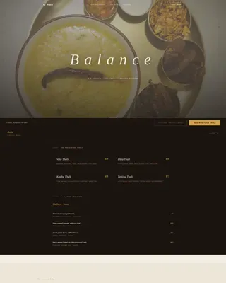 Refined Ayurveda Dining | Free Website Template | Rocket