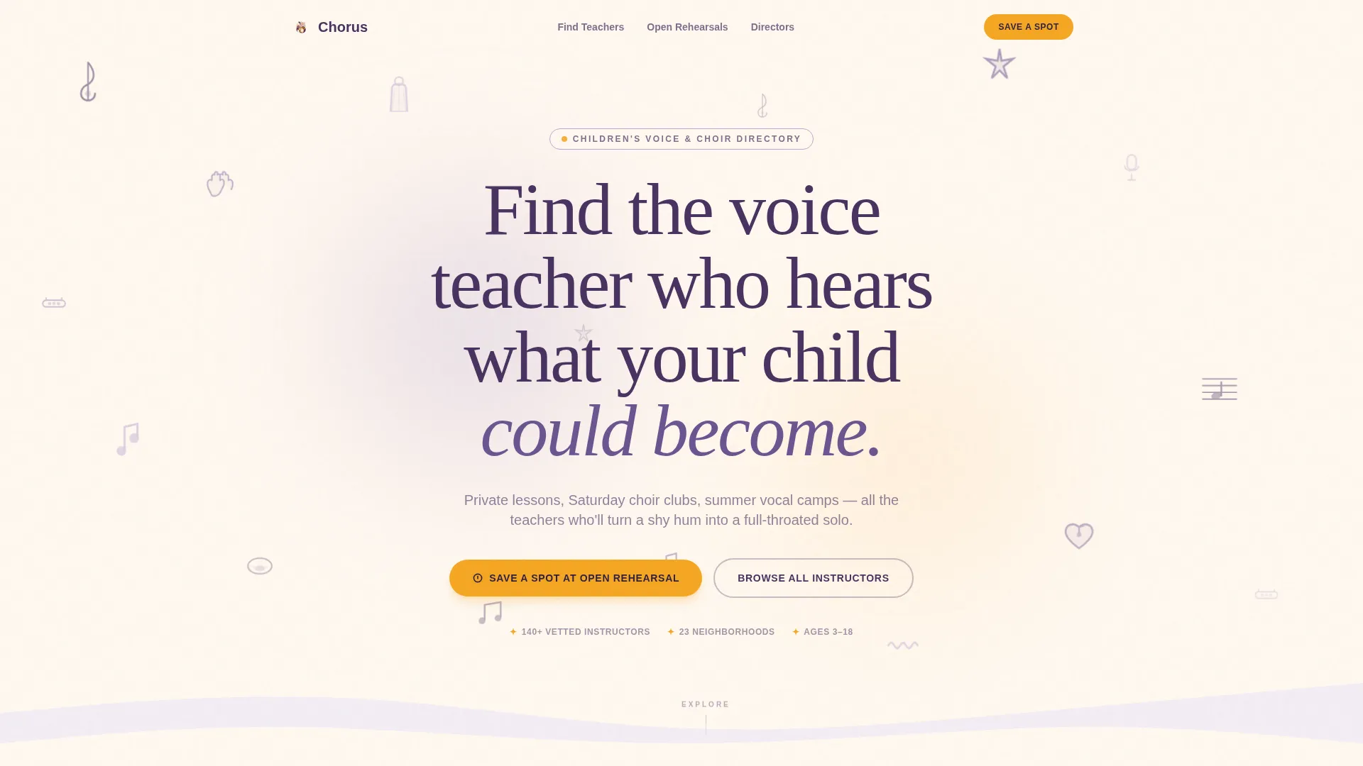 Kids Singing & Choir Directory Website Template