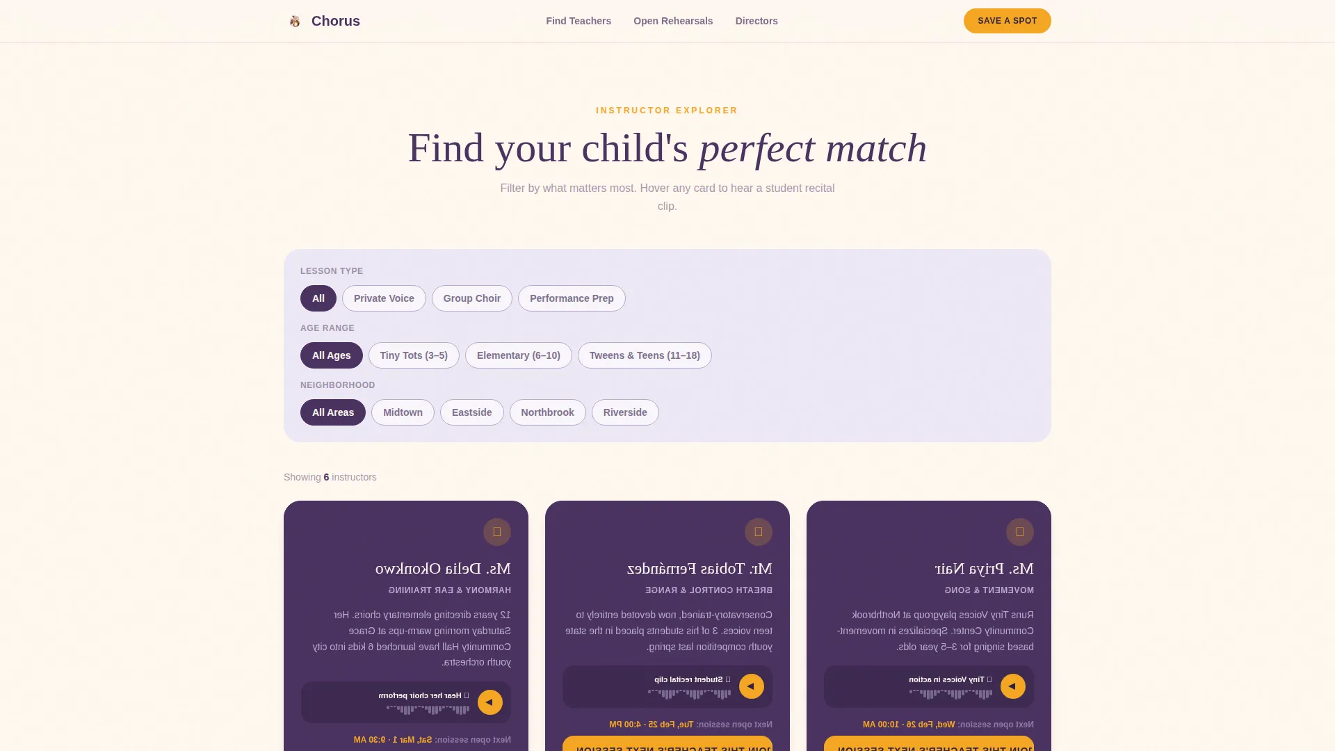 Kids Singing & Choir Directory Website Template