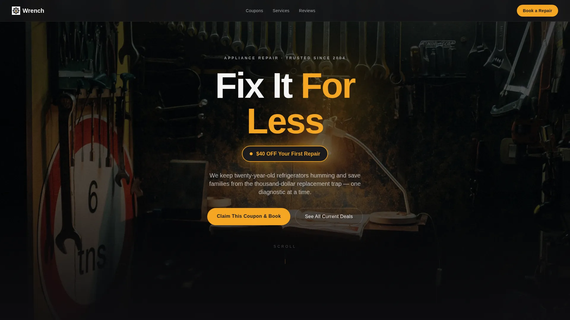 Appliance Repair Marketing Booking Website Template