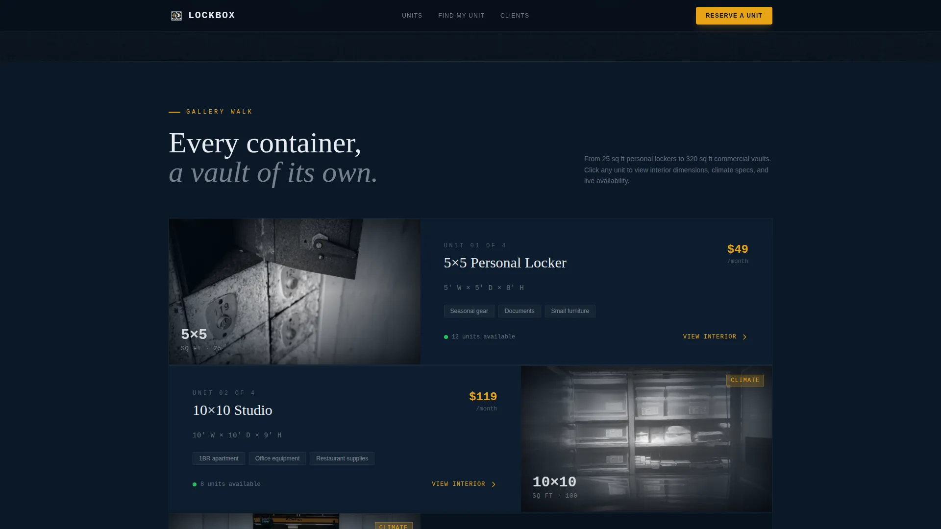 Self-Storage & Mini-Storage Professional Website Template