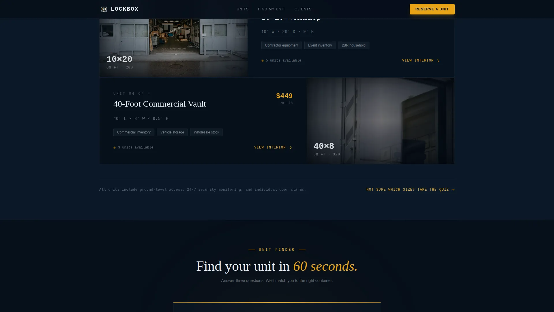 Self-Storage & Mini-Storage Professional Website Template