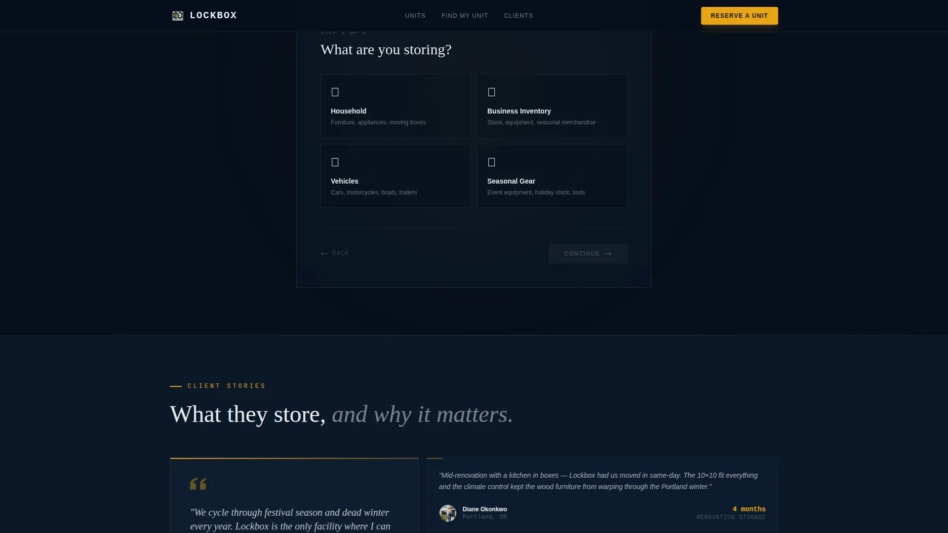 Self-Storage & Mini-Storage Professional Website Template
