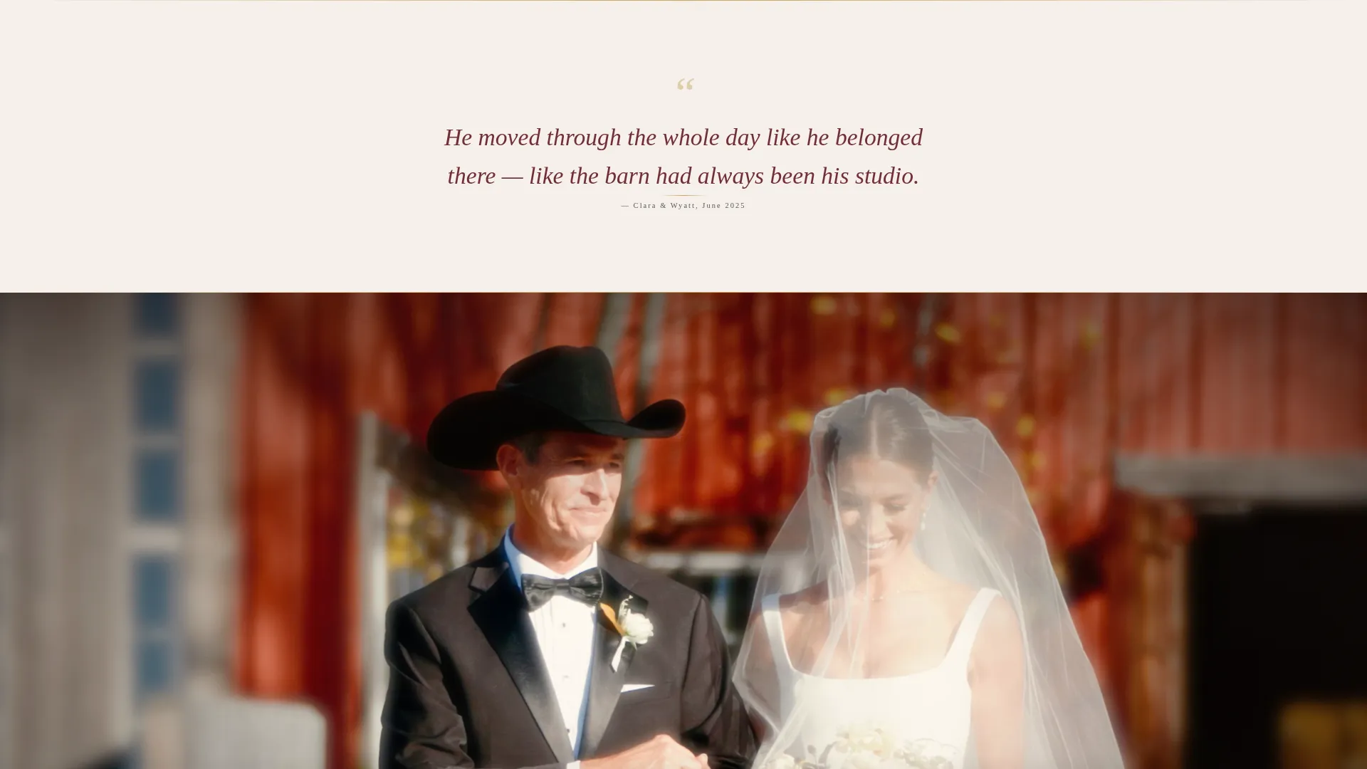 Barn Wedding Booking Website Template