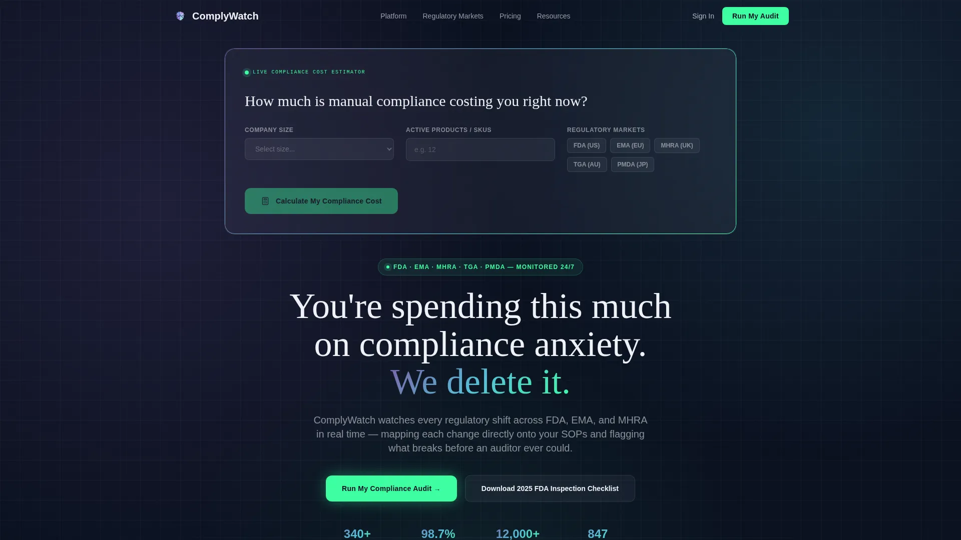Pharmaceutical Software & SaaS Cost Calculator Website Template