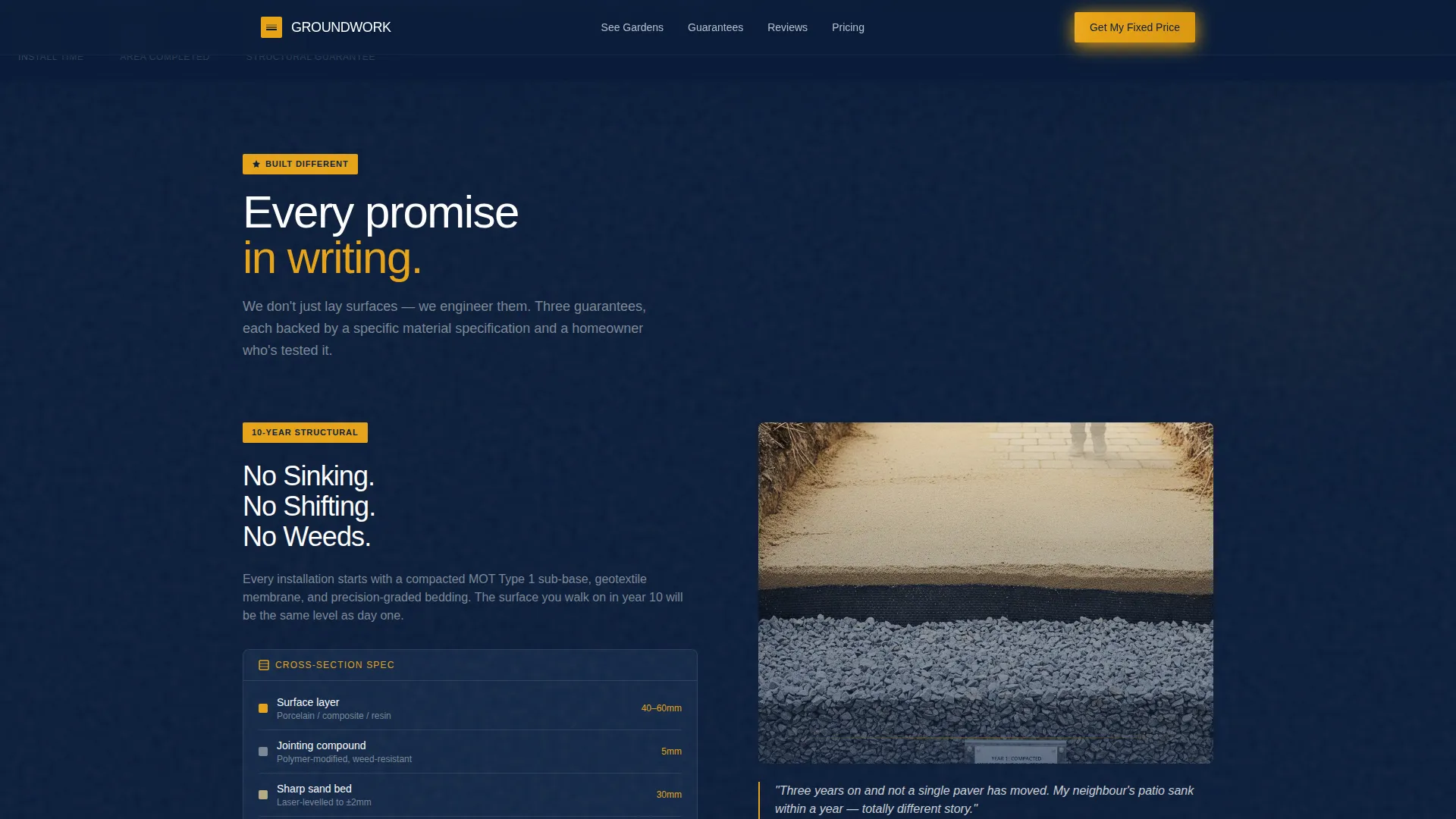 Garden & Yard Renovation Pricing Website Template