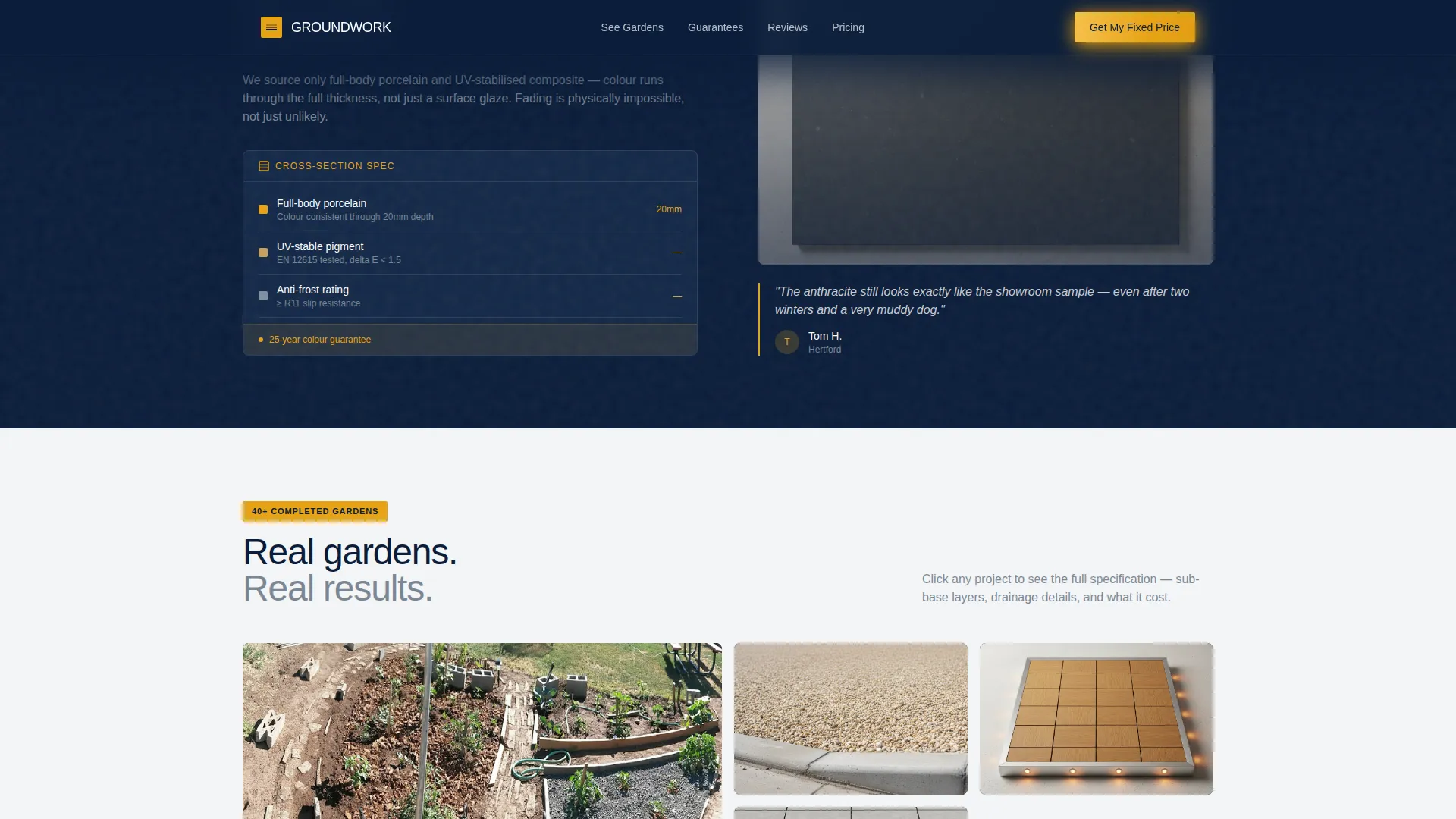 Garden & Yard Renovation Pricing Website Template