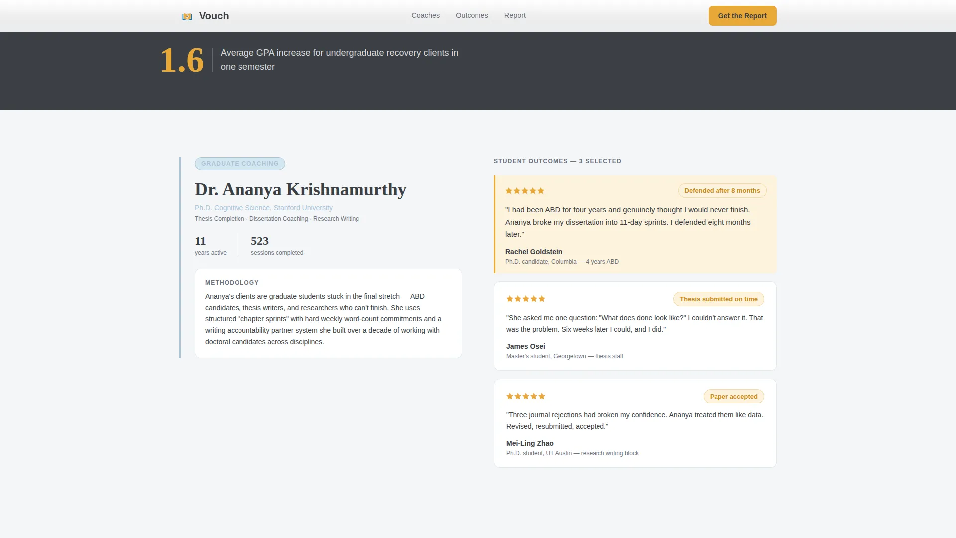 Academic Coaching Reviews Website Template