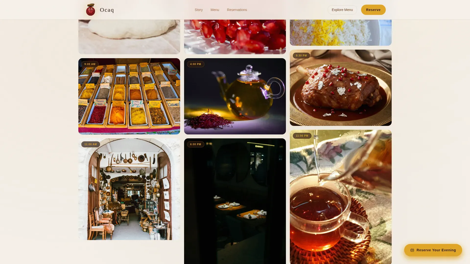 Sophisticated Azerbaijan Cuisine | Free Website Template | Rocket