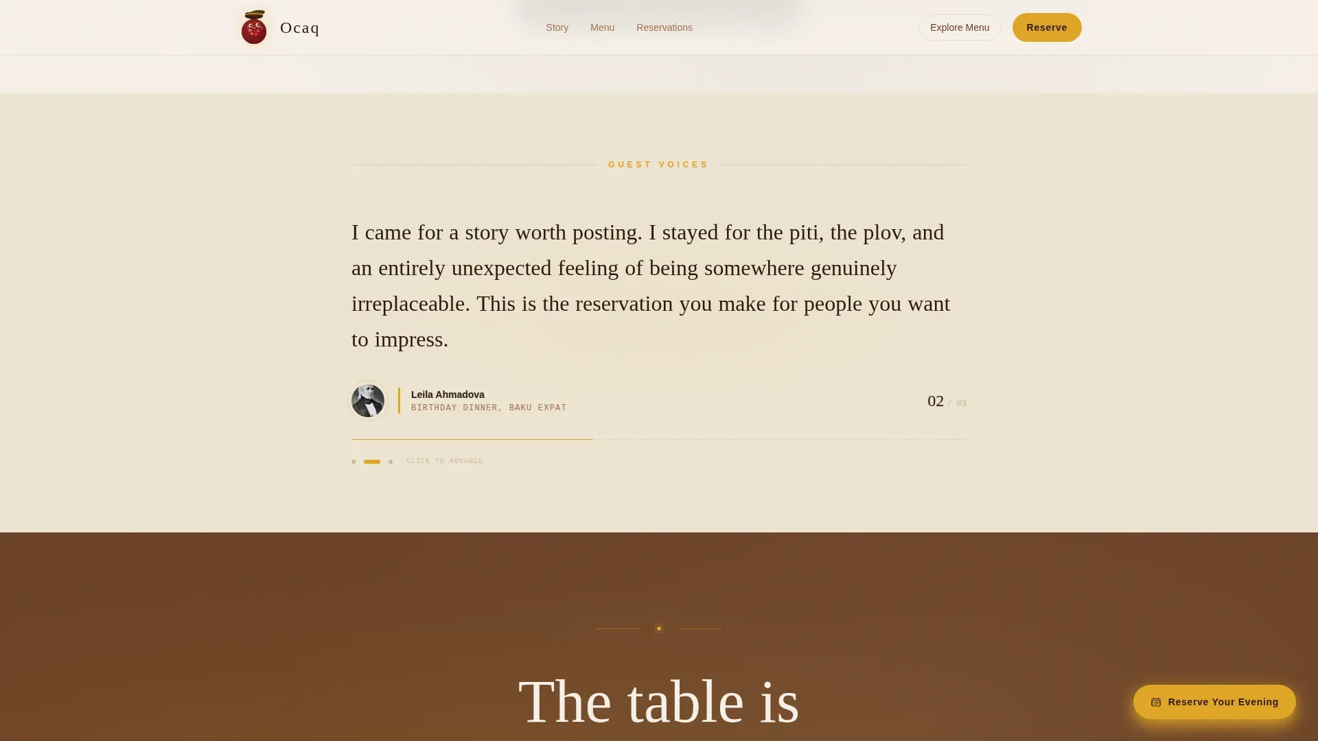 Sophisticated Azerbaijan Cuisine | Free Website Template | Rocket