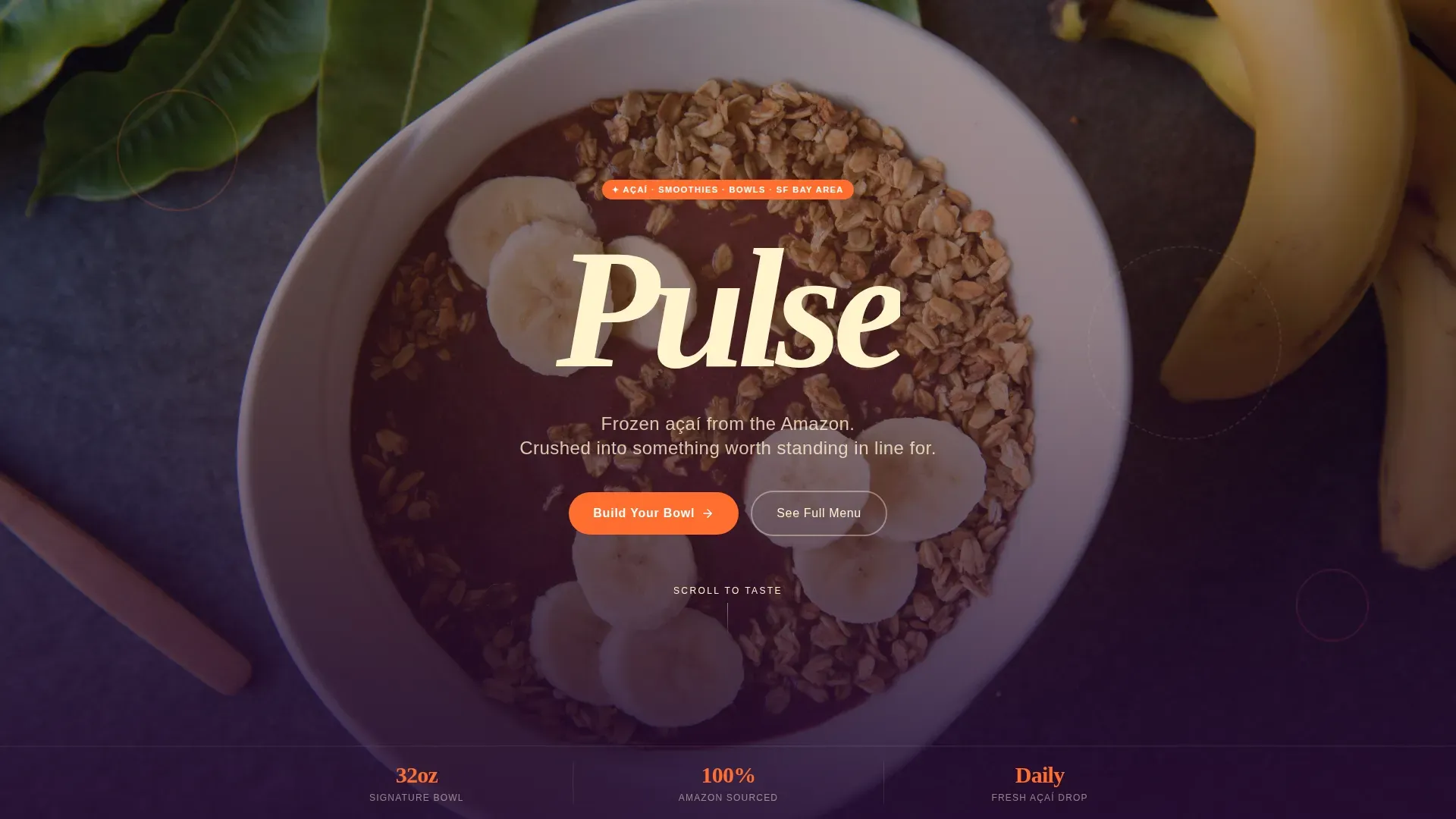 Trendy Açaí Bar | Free Website Template | Rocket
