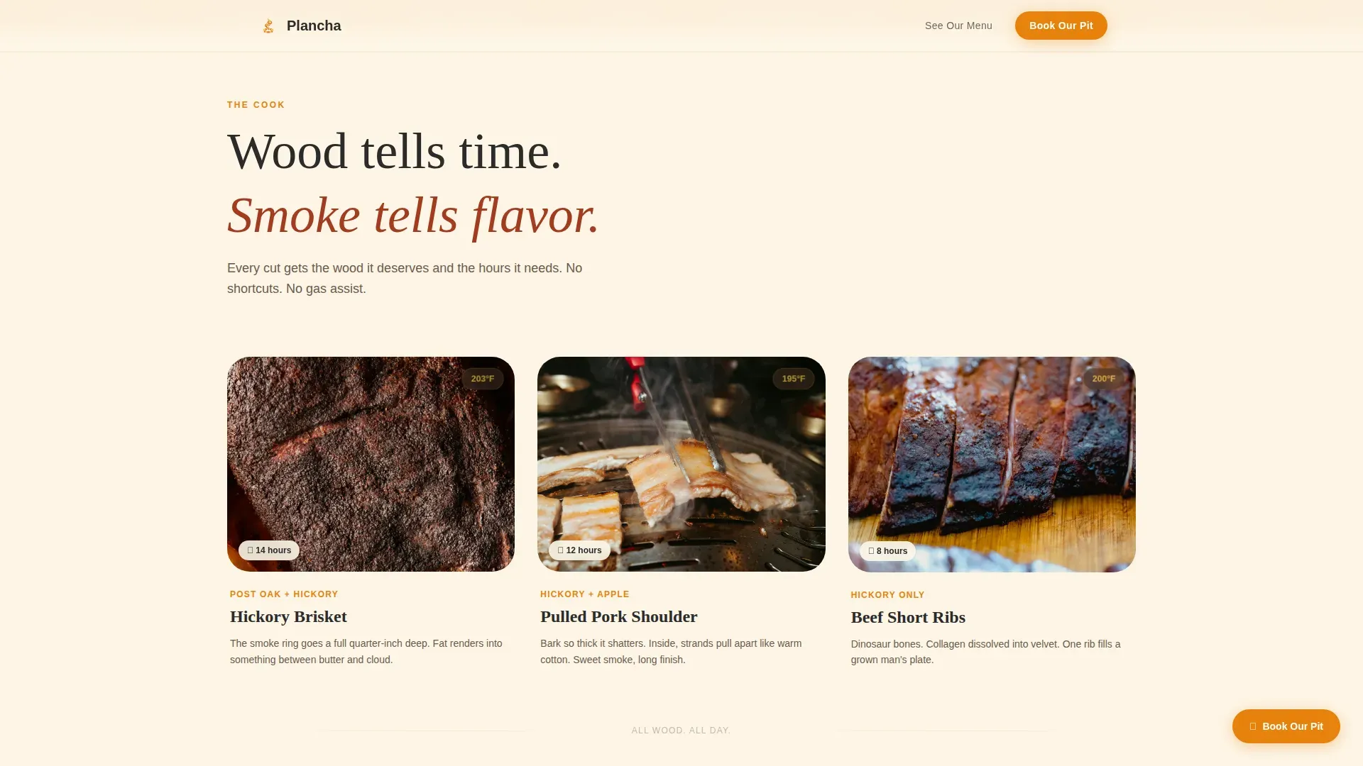 BBQ Smoker Truck Landing Page Template
