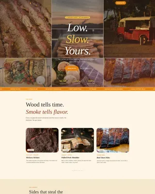 BBQ Smoker Truck Landing Page Template
