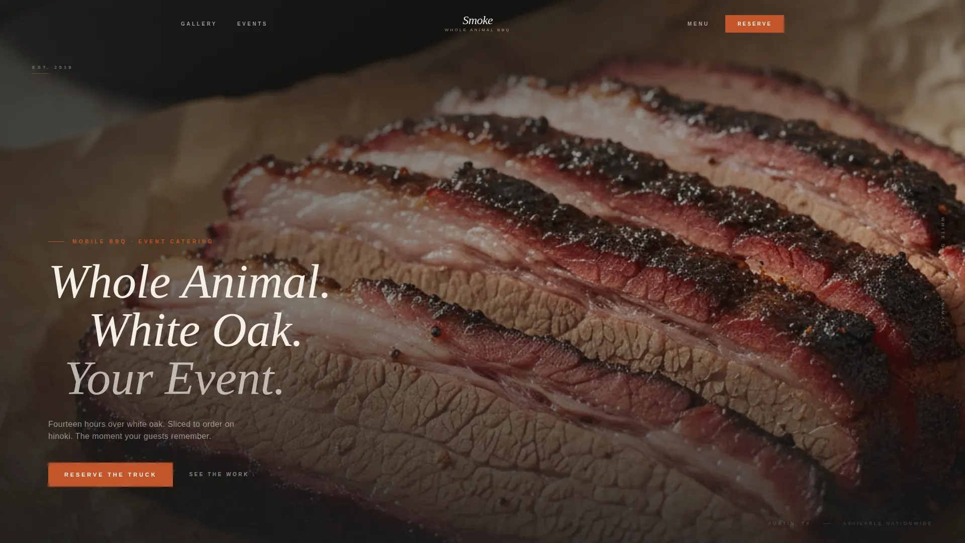 Luxe Minimal BBQ Food Truck Event Landing Page Template