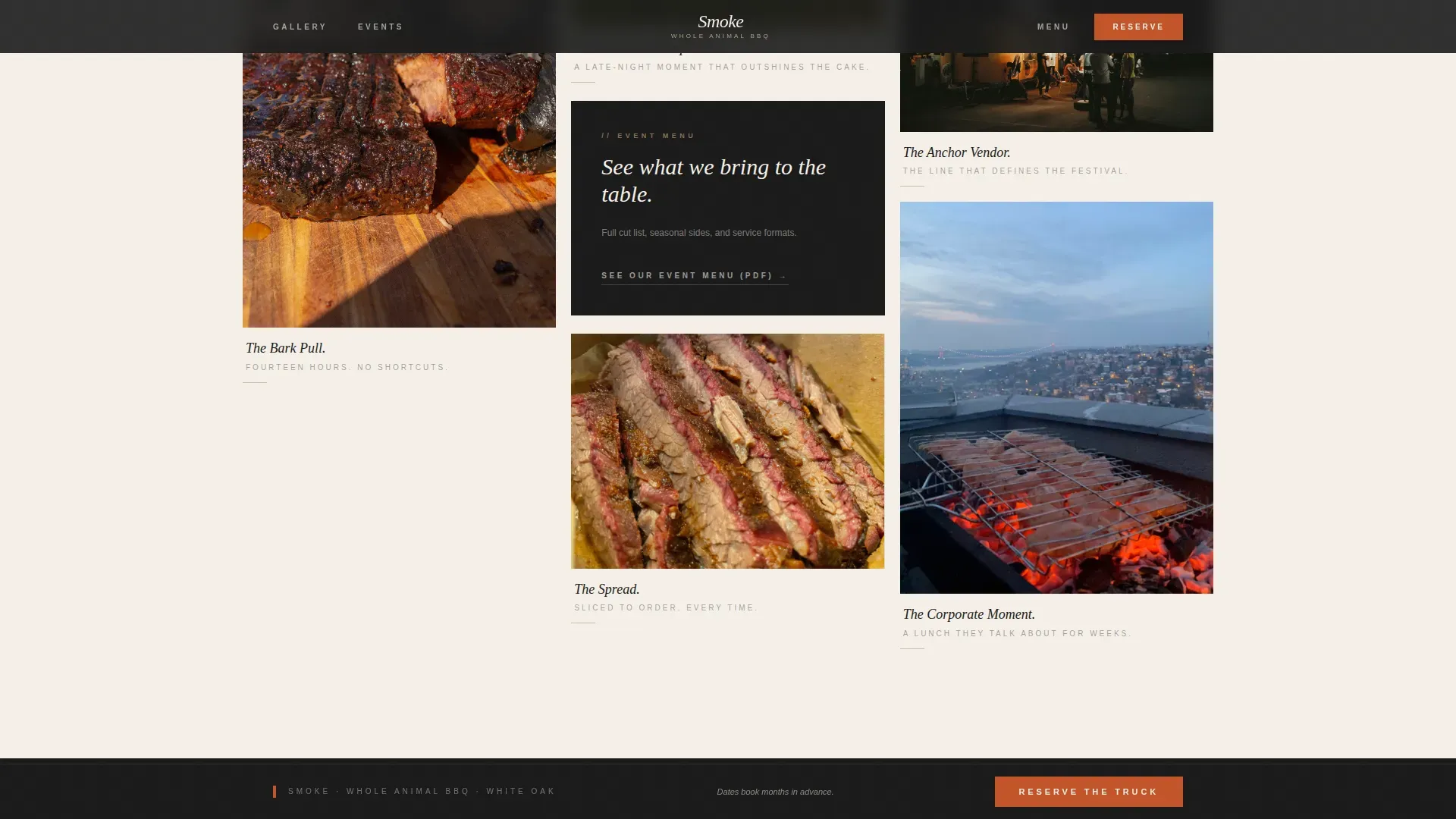 Luxe Minimal BBQ Food Truck Event Landing Page Template