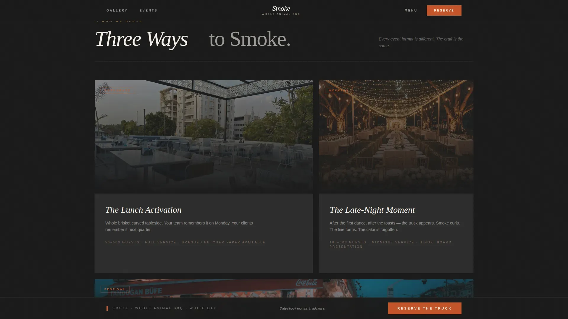 Luxe Minimal BBQ Food Truck Event Landing Page Template