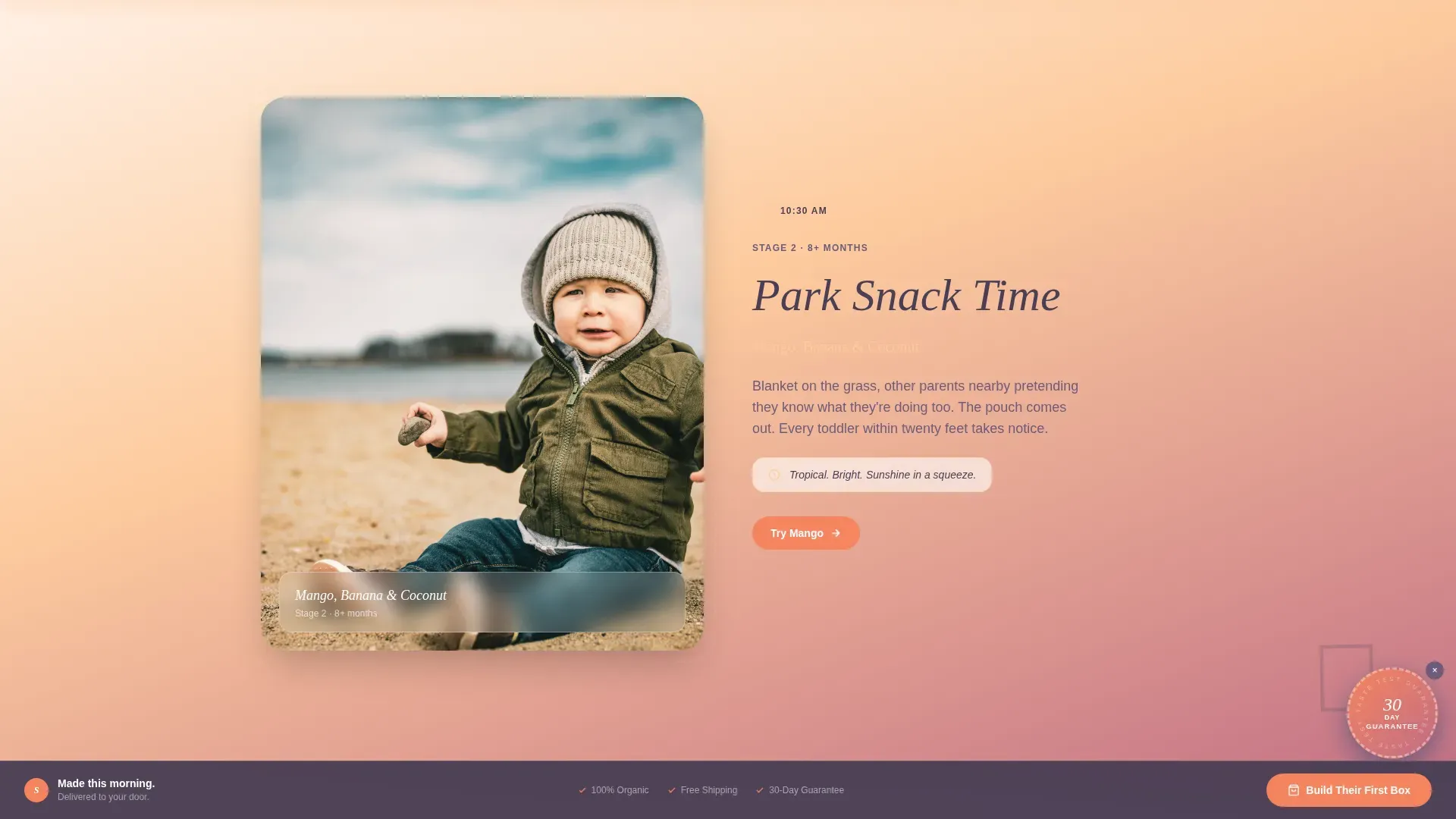 Organic Baby Nutrition | Free Website Template | Rocket