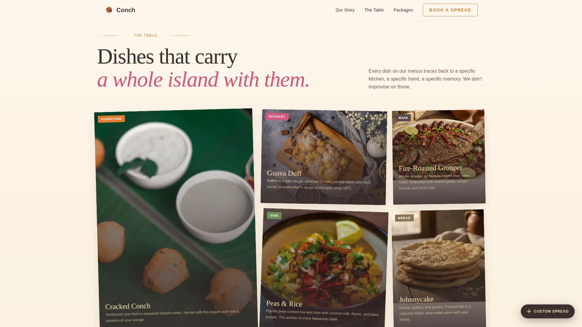 Authentic Island Catering | Free Website Template | Rocket