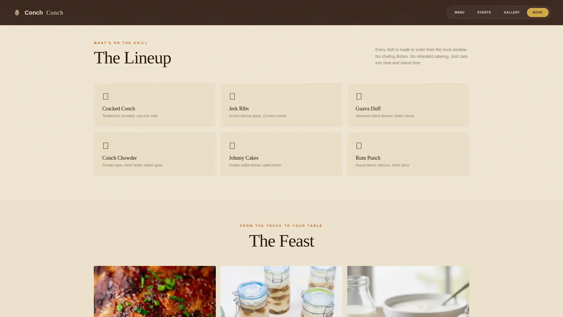 Island Food Truck | Free Website Template | Rocket