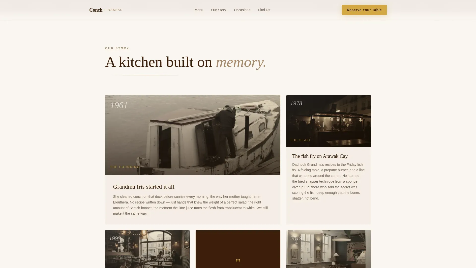 Premium Bahamian Restaurant | Free Website Template | Rocket