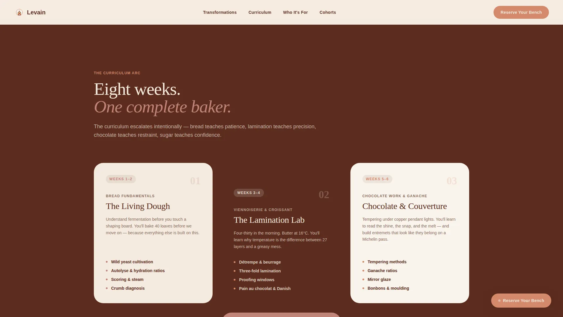 Artisan Pastry Academy Landing Page Template