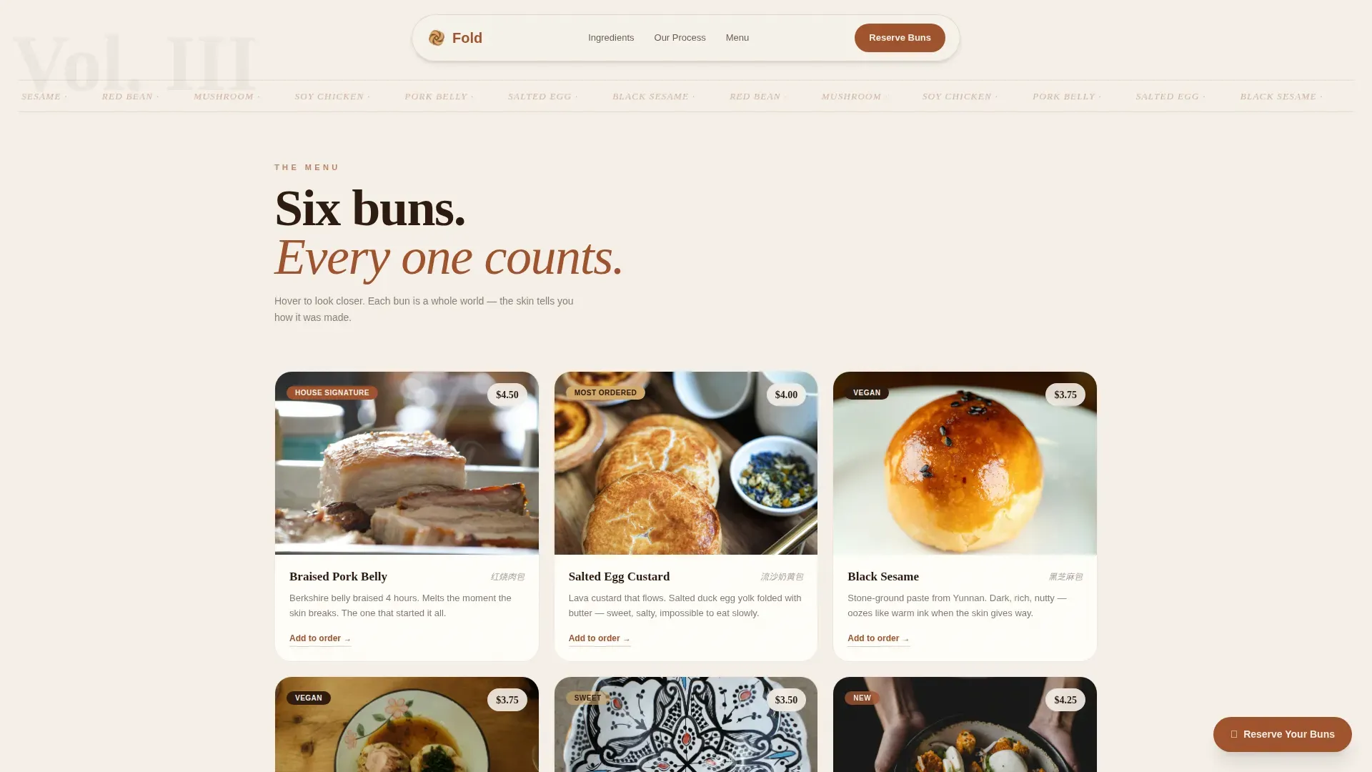 Artisan Dim Sum Landing Page Template