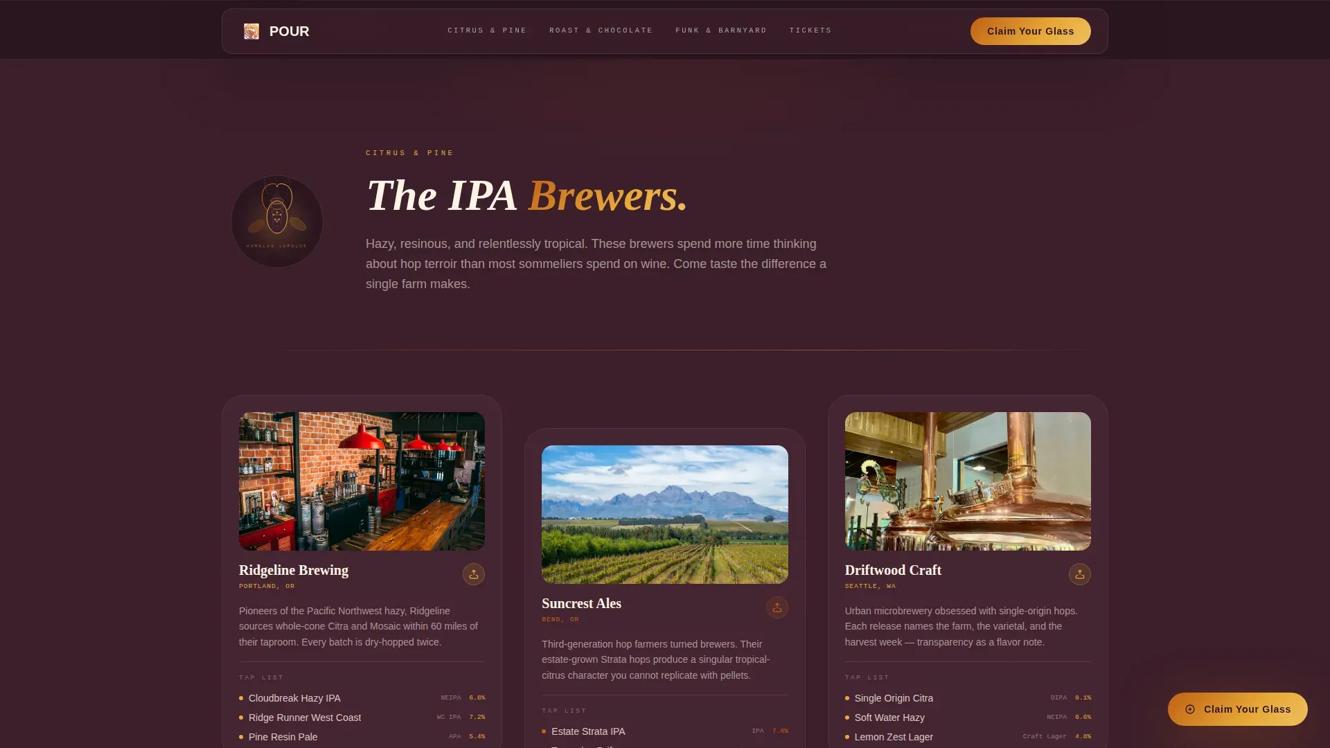 Dynamic Brewery Event Landing Page Template