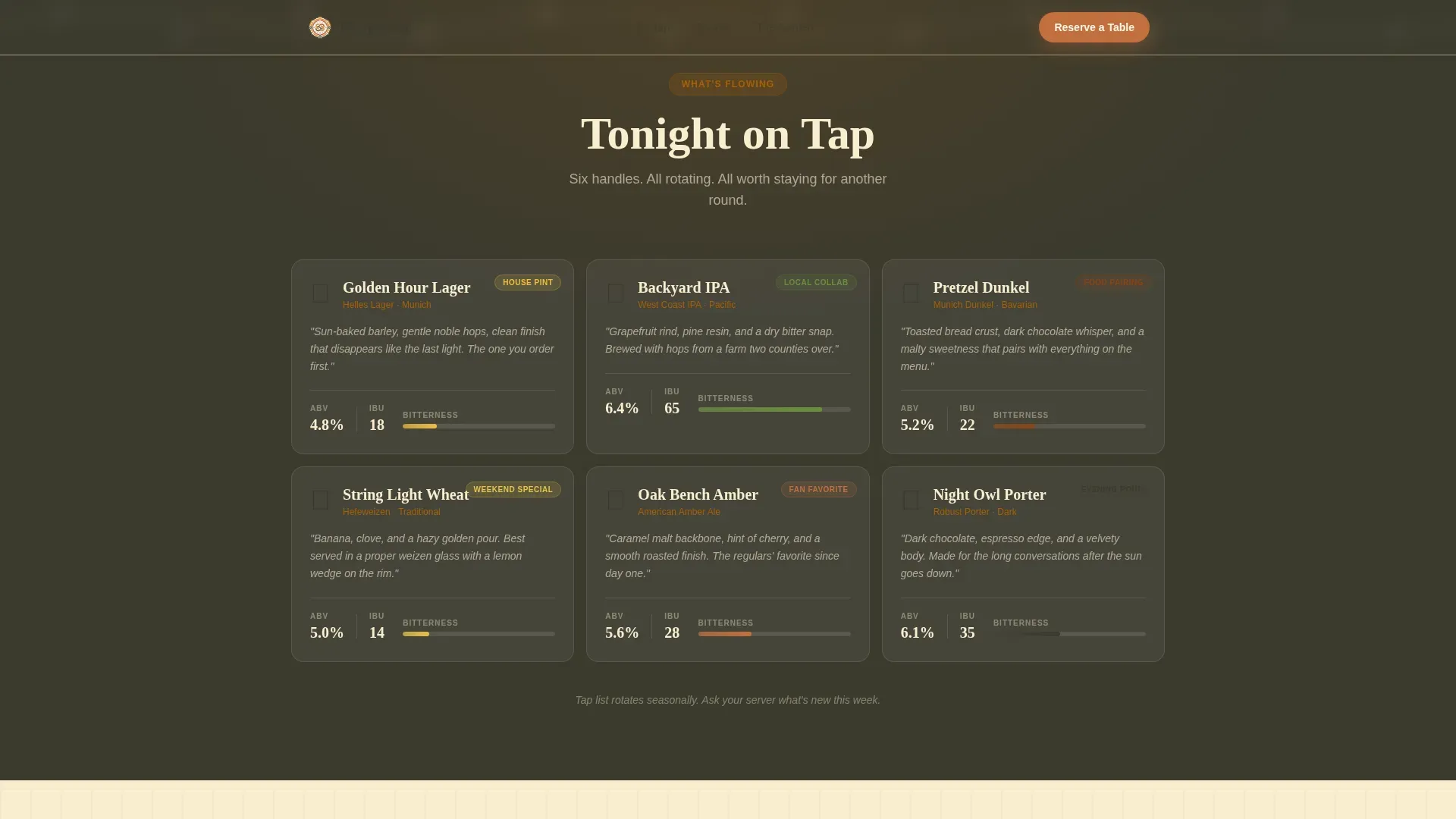 Authentic Beer Garden Landing Page Template