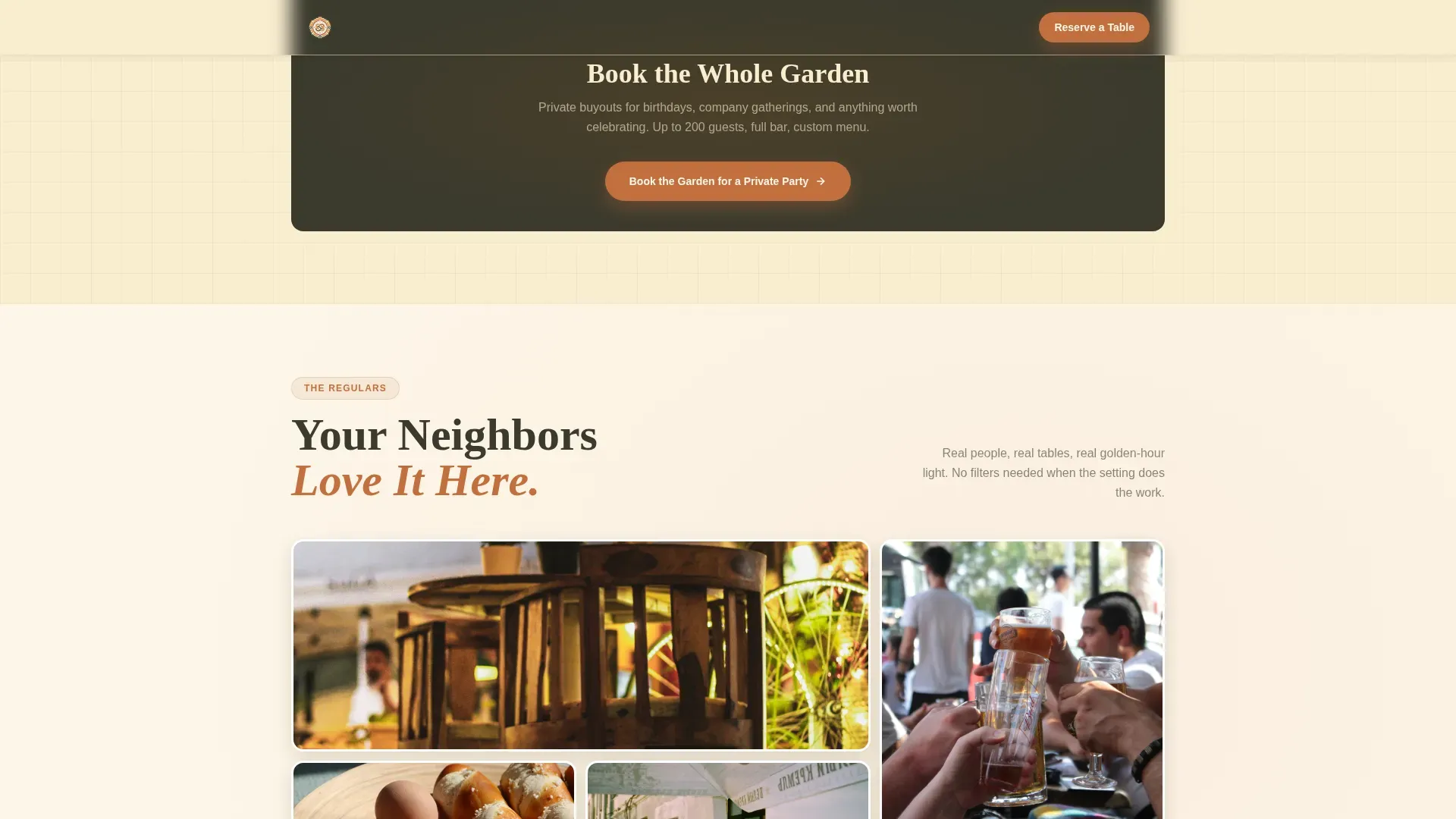 Authentic Beer Garden Landing Page Template