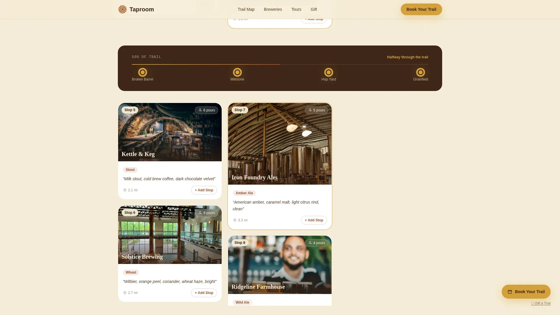 Premium Brewery Booking Landing Page Template