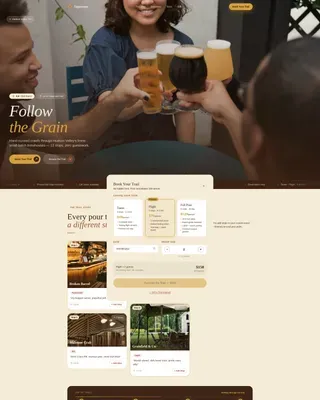 Premium Brewery Booking Landing Page Template