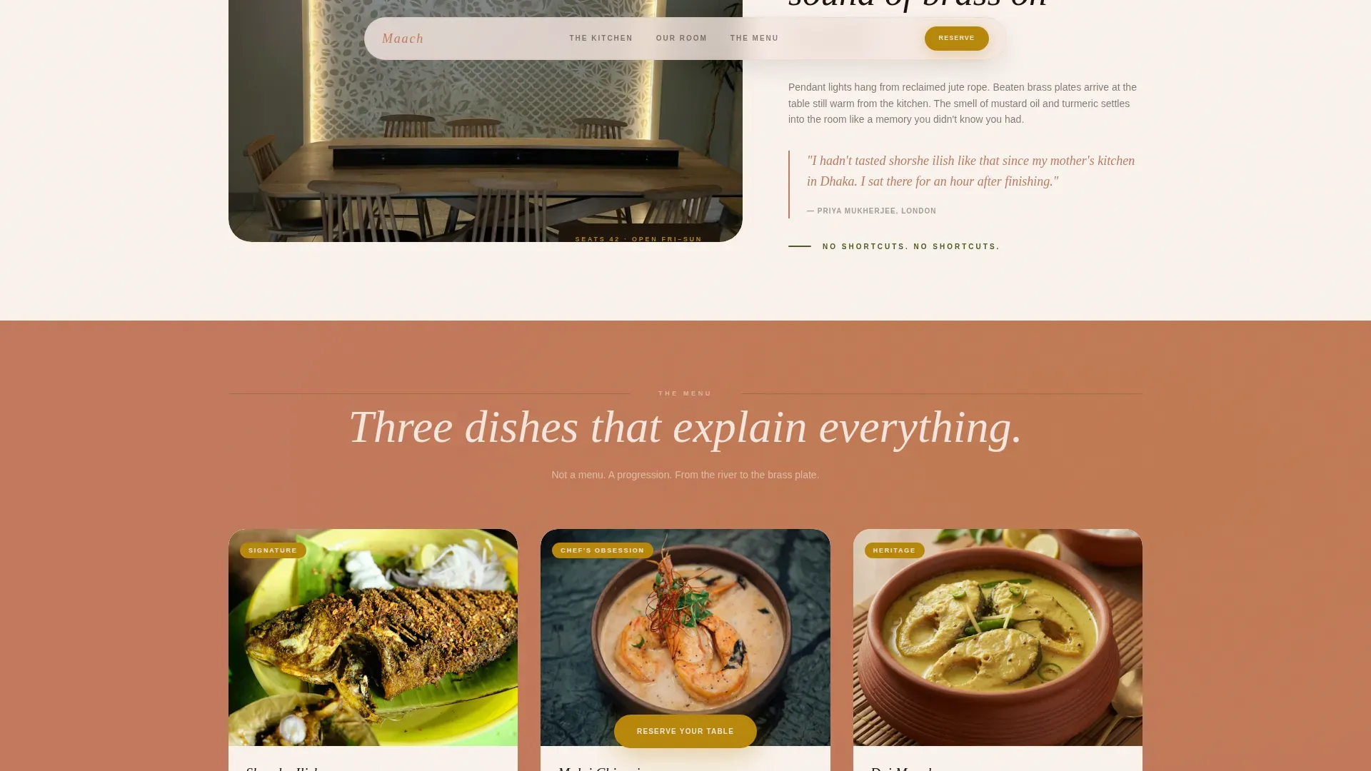 Regional & Specialty Restaurant Appointment Booking Website Template