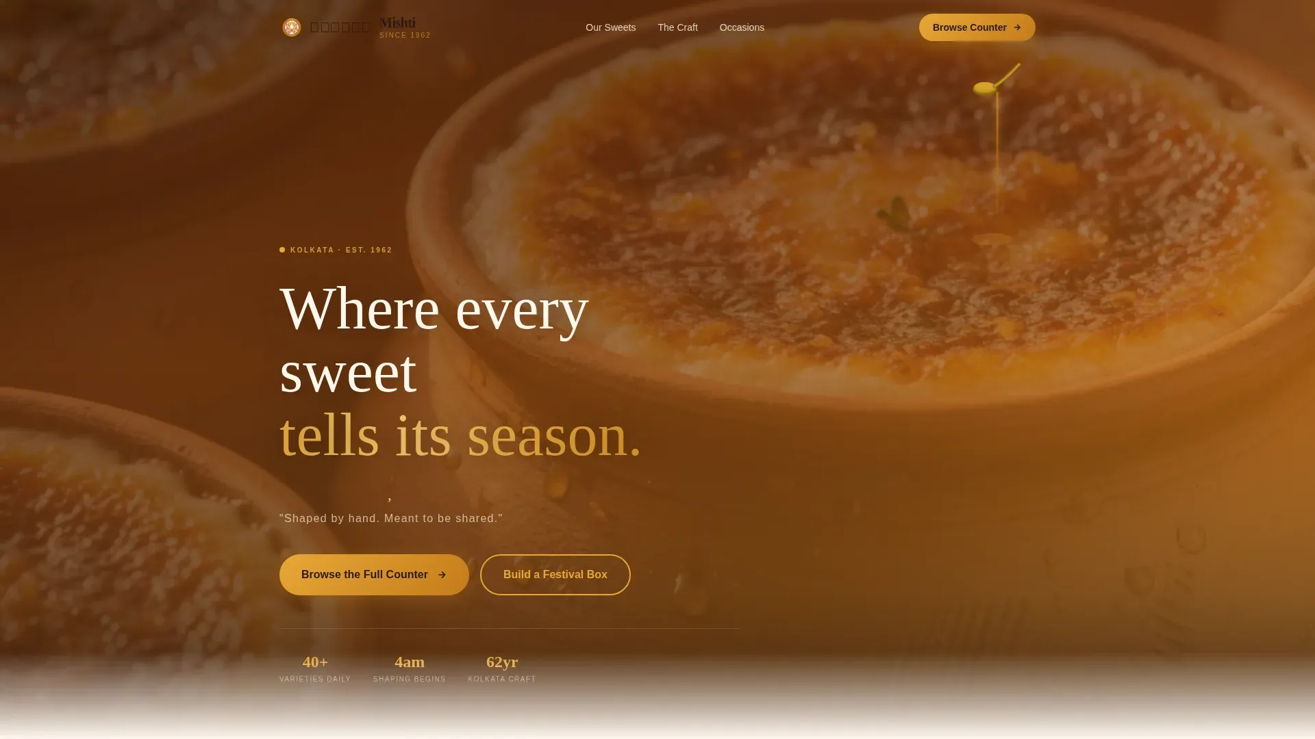 Handcrafted Confection Landing Page Template