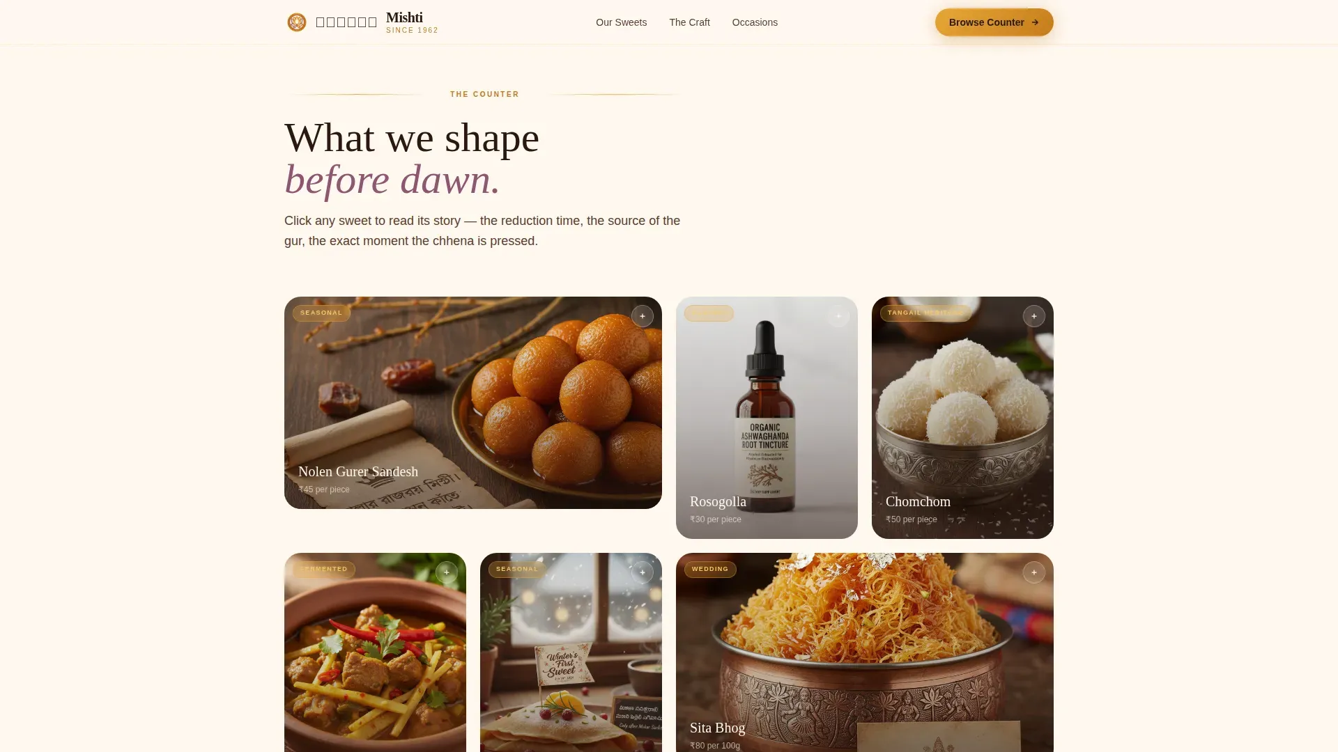 Handcrafted Confection Landing Page Template