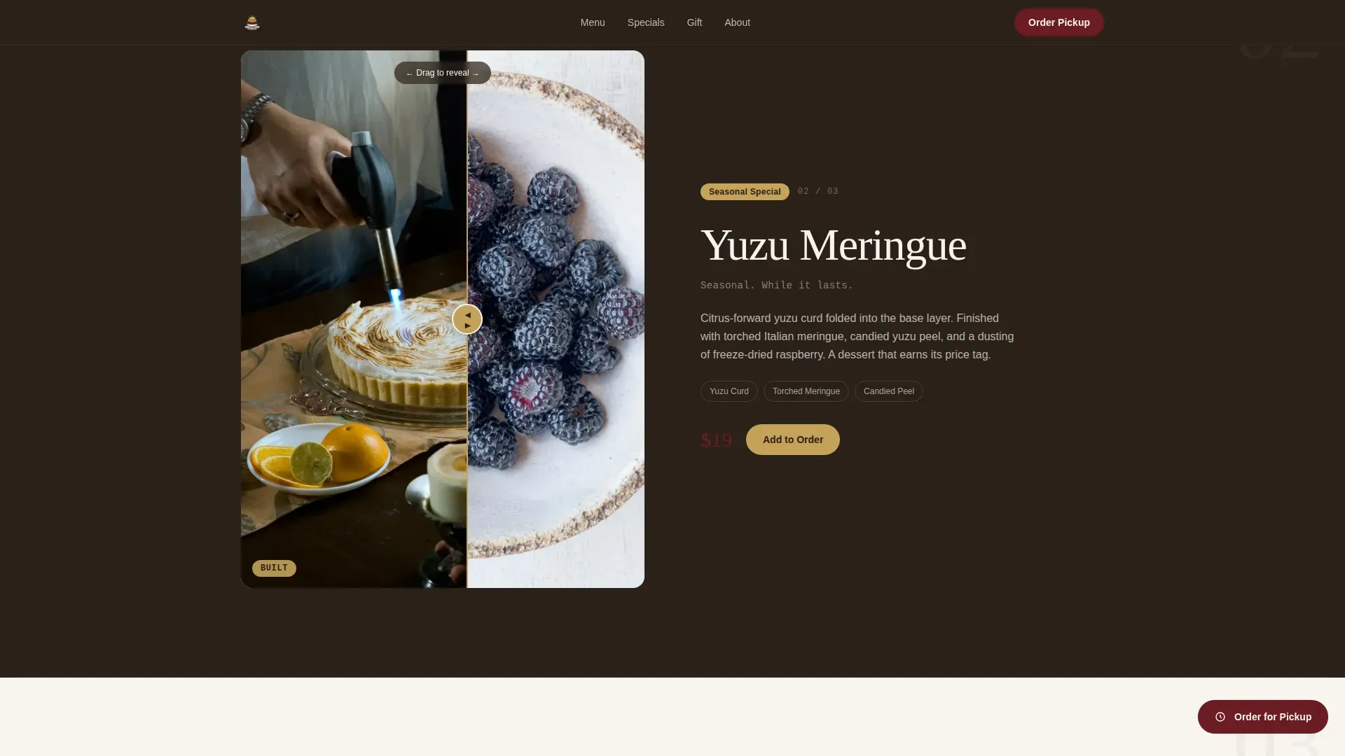 Premium Dessert Café Landing Page Template